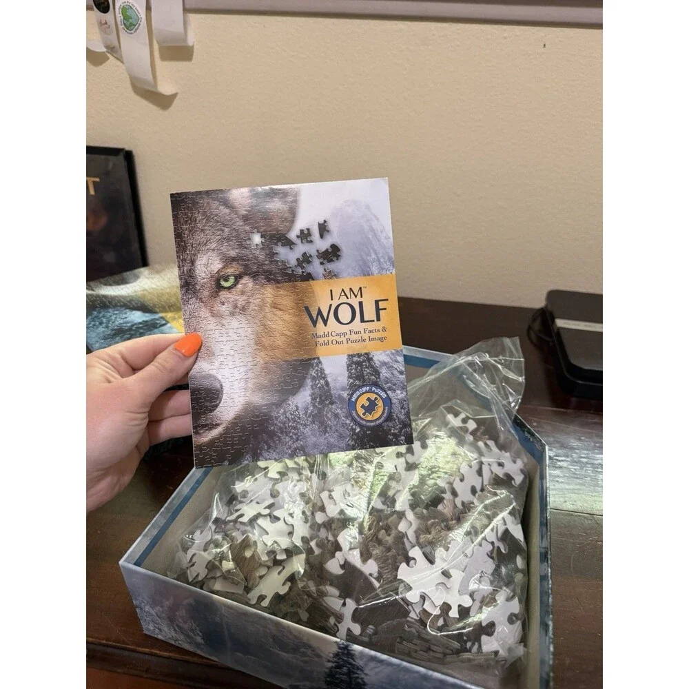 I Am Wolf Head-Shaped Jigsaw Puzzle - Complete 550 Pieces